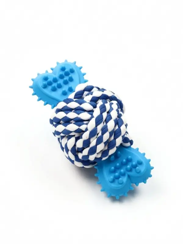 Игрушка для собак канатная &laquo;Мяч с костью&raquo;, до 11 см, до 55 г, синяя