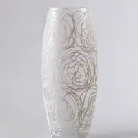 Ваза &laquo;Наргиз&raquo; розы, овал, h=26 см, стекло, белая