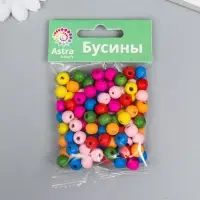 Набор деревянных бусин "Астра" яркий микс, 8 мм, 18 гр