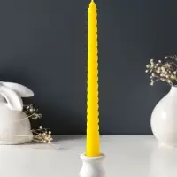 Набор свечей витых 25 см, 3 шт., 57 г, 5 ч, жёлтый