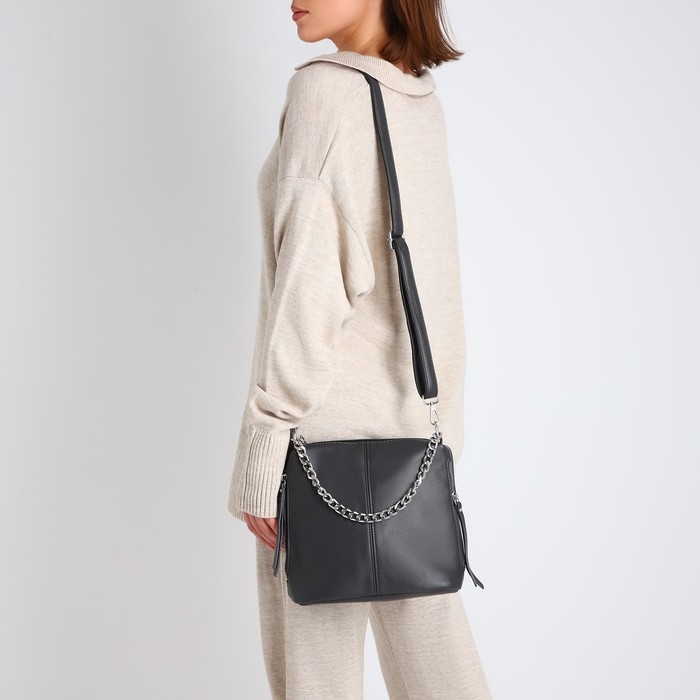 Сумка-мешок на молнии, цвет серый Сумка-мешок на молнии, цвет серый