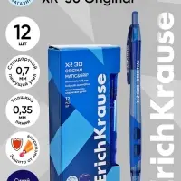Ручка шариковая ErichKrause. XR-30, автоматическая, синий стержень, узел 0.7 мм, резиновый упор