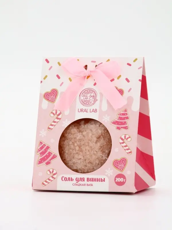Соль для ванны, 200 г, аромат сладкая вата, URAL LAB
