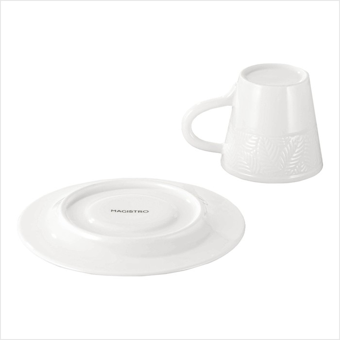 Кофейная пара фарфоровая Magistro Сrotone, 2 предмета: чашка 100 мл, блюдце d=15 см, цвет белый Кофейная пара фарфоровая Magistro Сrotone, 2 предмета: чашка 100 мл, блюдце d=15 см, цвет белый