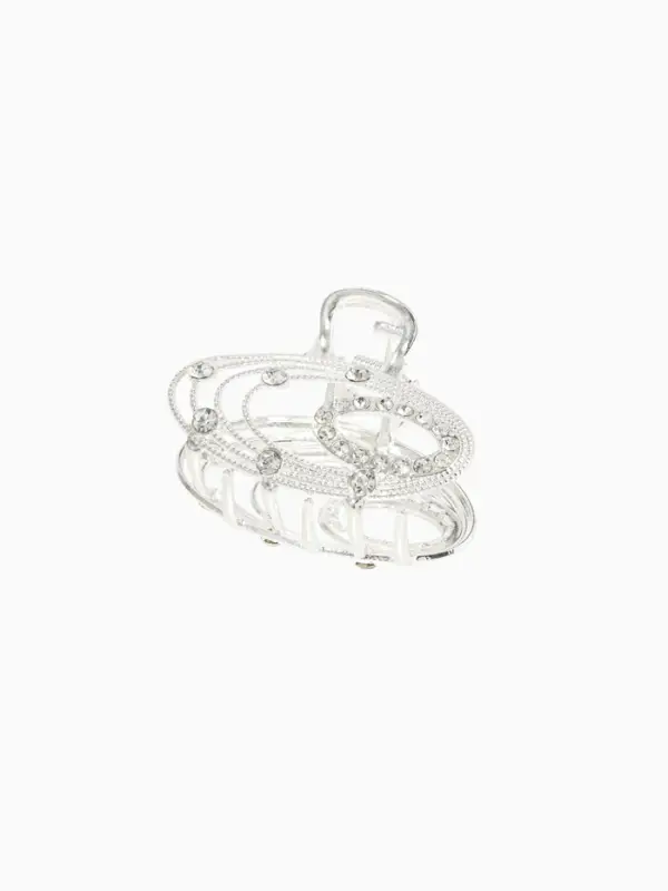 Краб для волос "Джули" овал, 4,5 см, серебро