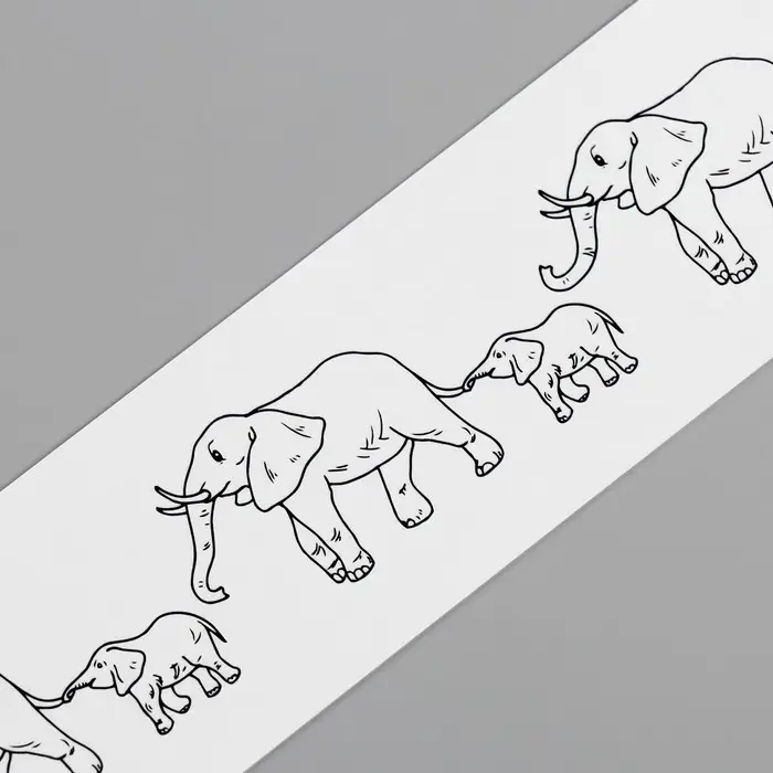 Переводная тату на тело чёрная «Браслет. Слоны», 20×3 см Переводная тату на тело чёрная «Браслет. Слоны», 20×3 см