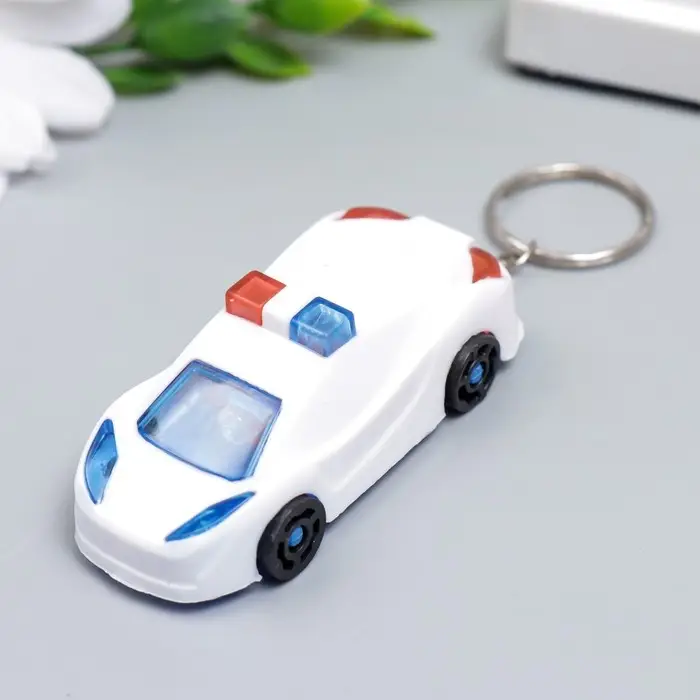 Фонарик брелок для ключей на кольце «Машина ГАИ», 3×6.5 см, МИКС Фонарик брелок для ключей на кольце «Машина ГАИ», 3×6.5 см, МИКС