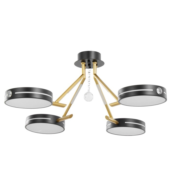 Люстра Люстра "Антеко" 4хLED 104Вт 3000-6000К черно-золотой 65х65х27 см BayerLux