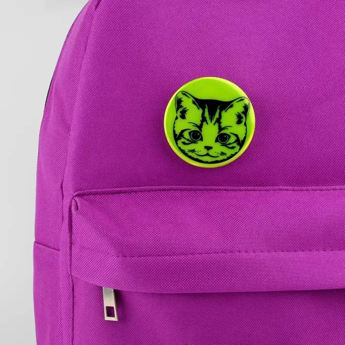 Светоотражающий значок «Мордочка котёнка», d=5.8 см, МИКС Светоотражающий значок «Мордочка котёнка», d=5.8 см, МИКС