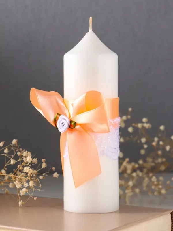 Свечи свадебные  Свечи свадебные "Пышный" набор 3 шт (16 см + 2 шт по 18 см), абрикосовый