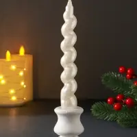 Свеча витая "LUXURY" 25*180 мм, лакированная, белая Свеча витая "LUXURY" 25*180 мм, лакированная, белая