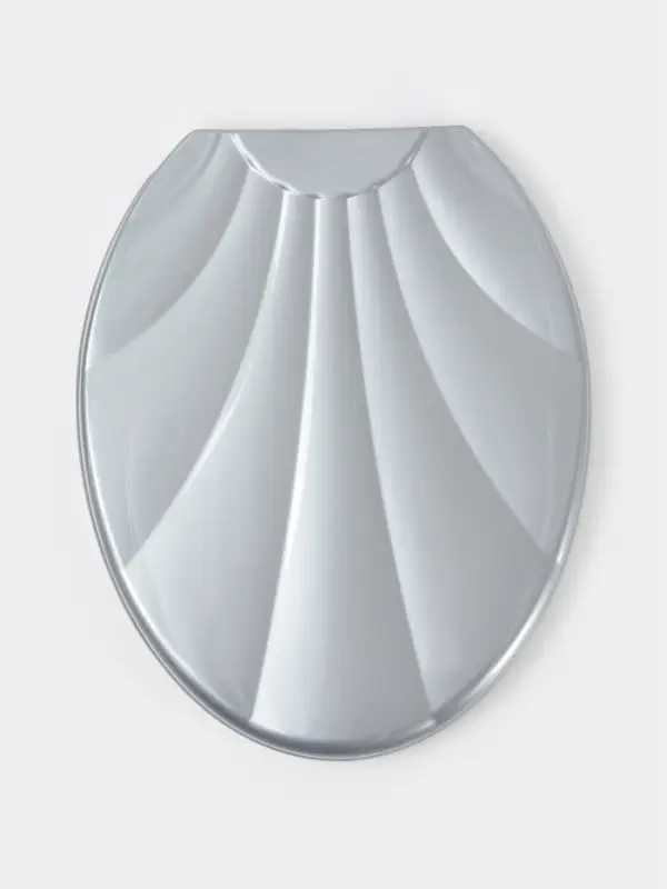 Сиденье для унитаза &laquo;Ракушка&raquo;, 44&times;37 см, с крышкой, серебристый перламутр