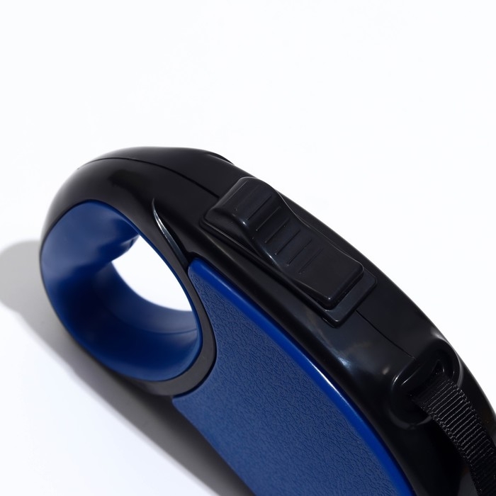 Рулетка Рулетка "Стиль", под кожу, 5 м, вес животного до 25 кг, чёрно-синяя