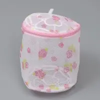 Мешок для стирки белья с диском Доляна, 15×15×13 см, двухслойный, крупная сетка, рисунок МИКС