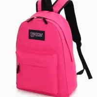 Рюкзак школьный на молнии, с карманом, однотонный, размер 30&times;14&times;41 см, фуксия