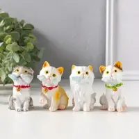 Сувенир полистоун "Котятки с рыбьими скелетами" набор 4 шт 4х5х6,5 см