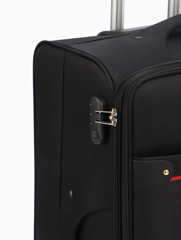 Чемодан на колёсах TEXTURA, кодовый замок, текстильный, с увеличением, 47&times;30&times;78 см, 28", чёрный