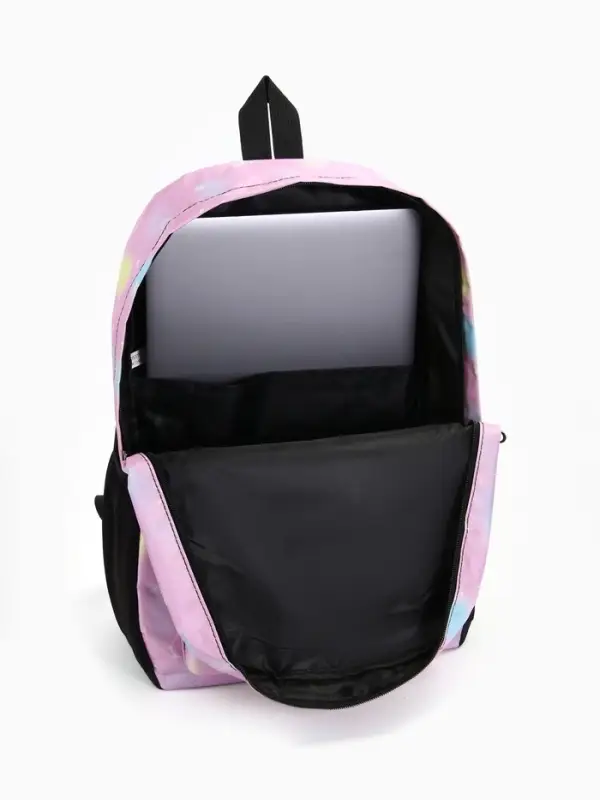 Рюкзак школьный &laquo;Сердечки&raquo;, для девочки, 30&times;13&times;42 см, сиреневый