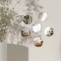 Зеркало настенное, круглое, акриловое, на клеевой основе, 6 шт., d=2 см