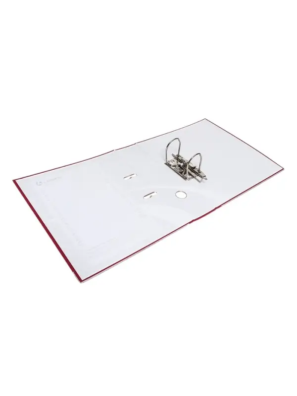 Папка-регистратор А4, 75 мм, ПВХ, тиснение &laquo;лен&raquo;, металлическая окантовка, карман на корешок, собранная, бордовая