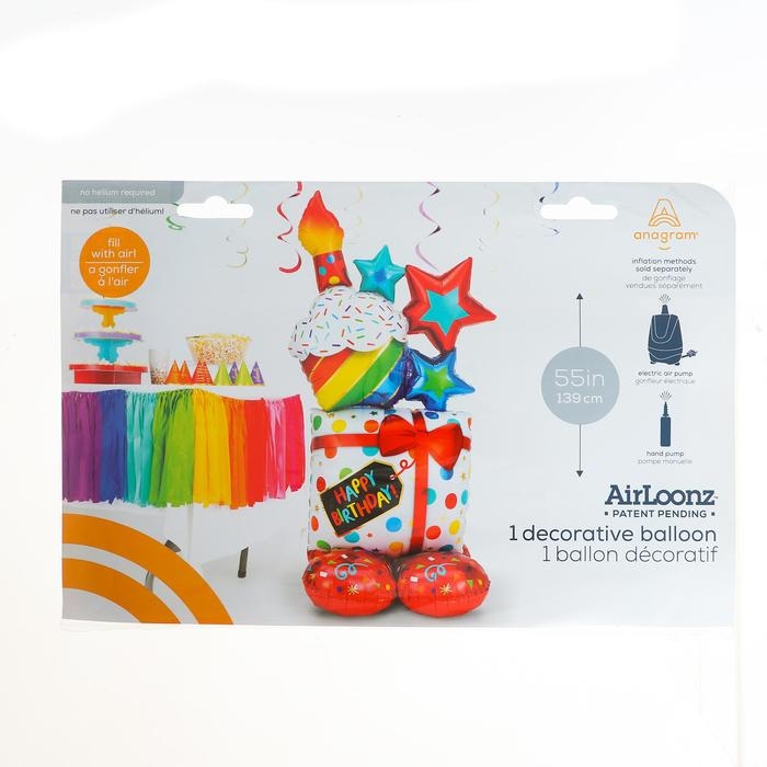 Шар фольгированный 55" &laquo;С ДР! Кекс&raquo;, фигура под воздух