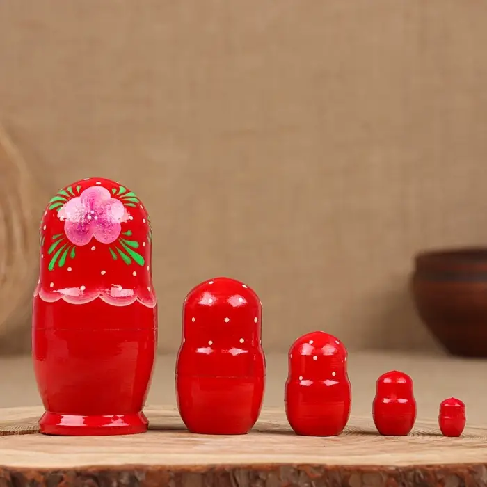 Матрёшка  Матрёшка "Нина", красное платье,  5-кукольная, 11 см
