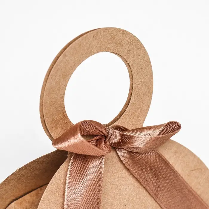 Коробка складная, с бантом и ручкой, крафт, 6×8×3 см Коробка складная, с бантом и ручкой, крафт, 6×8×3 см