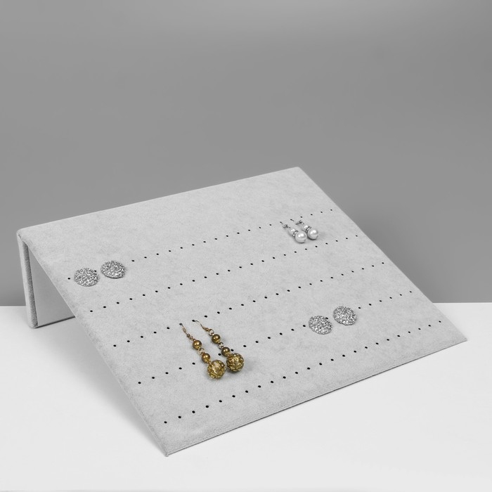 Подставка под серьги 60 пар, 5 рядов, 33×10×30 см, цвет серый Подставка под серьги 60 пар, 5 рядов, 33×10×30 см, цвет серый