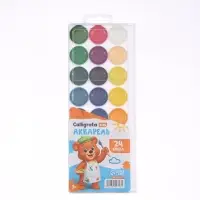 Акварель Calligrata kids, 24 цвета, пластик, европодвес