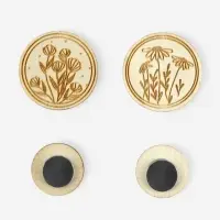 Игольница &laquo;Цветы&raquo; TEIRA, с магнитом, круглая, d=3 см, набор 2 шт., деревянная