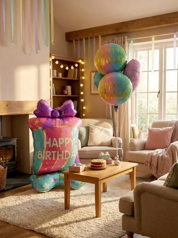 Воздушные шары фольгированны "Happy birthday", набор 5 штук