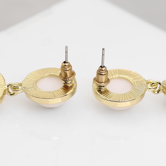 Серьги с жемчугом «Гавань» сознание, геометрия, цвет золото Серьги с жемчугом «Гавань» сознание, геометрия, цвет золото