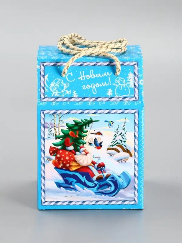 Подарочная новогодняя коробка «Снегоход», Чемоданчик малый, 18×18×14 см Подарочная новогодняя коробка «Снегоход», Чемоданчик малый, 18×18×14 см