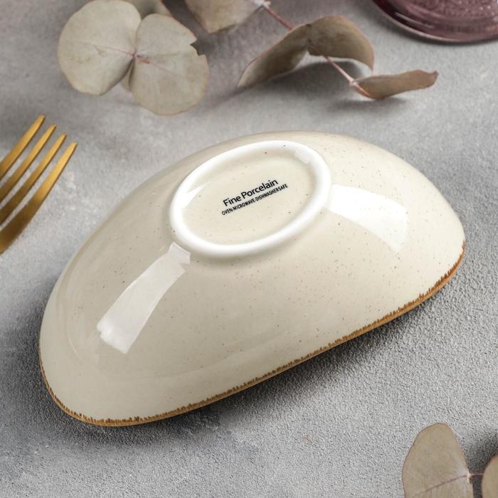 Салатник керамический «Сапфир», 14,5×8×6 см, цвет бежевый