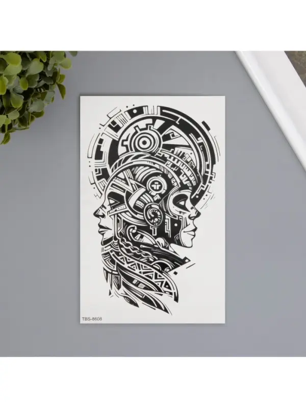 Переводная тату на тело чёрная &laquo;Этно. Два&raquo;, 12&times;19 см