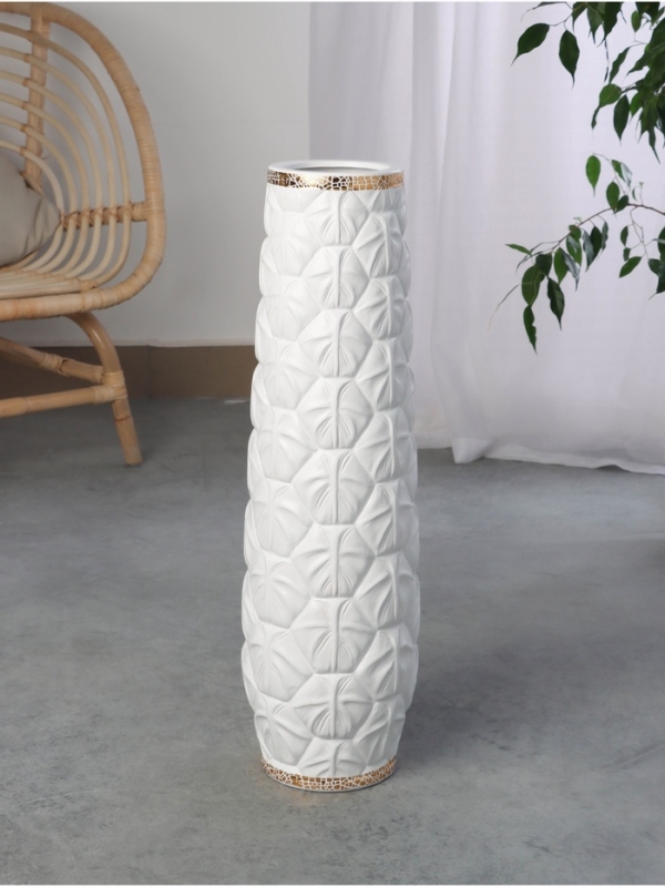 Ваза керамика напольная Ваза керамика напольная "Хадвин" 60х13 см, белый