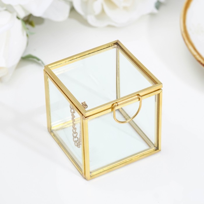 Шкатулка для колец Шкатулка для колец "Куб", 6х6х6 см, стекло