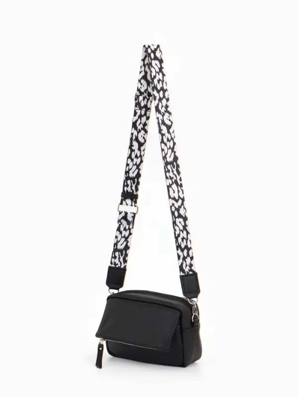 Сумка женская кросс-боди TEXTURA на молнии, 21&times;7&times;13 см, чёрная