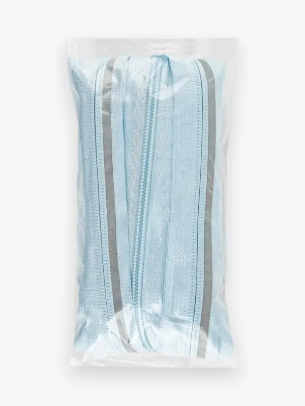 Молния &laquo;Спираль&raquo;, №5, разъёмная, со светоотражающей полосой, замок автомат, 80 см, голубая