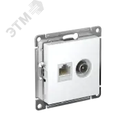 Розетка ATLASDESIGN двойная ТВ + компьютерная RJ45 категория  5Е белый