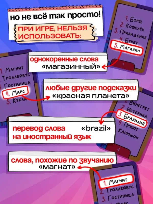 Настольная игра на угадывание слов &laquo;Три слова на ответ&raquo;: 250 слов, рулетка