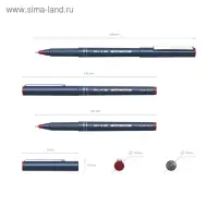 Ручка капиллярная Erich Krause F-15, узел 0.6 мм, чернила красные, длина линии письма 400 метров