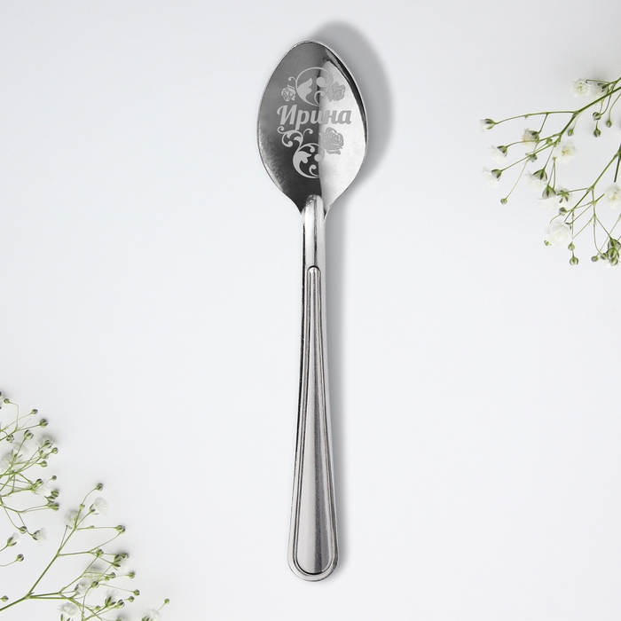 Ложка именная «Ирина», на открытке, 3 х 14 см.