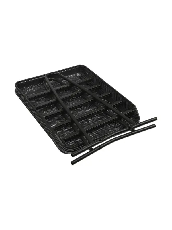 Лоток для бумаг, горизонтальный, металлическая сетка, 5 отделений, чёрный