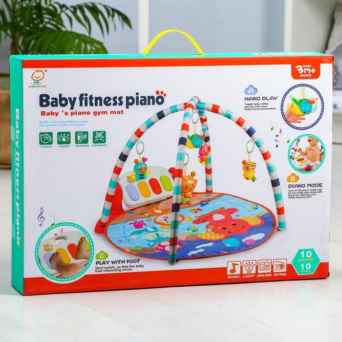 Развивающий коврик «Зимние игры», с пианино, круглый, голубой Развивающий коврик «Зимние игры», с пианино, круглый, голубой