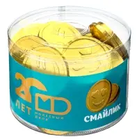 Монеты шоколадные &laquo;Смайлик&raquo;, в банке, 6 г