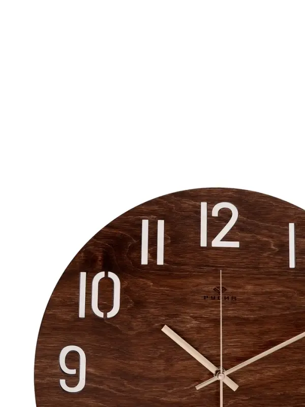 Часы настенные, интерьерные, бесшумные, d-40 см, дерево, открытые