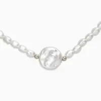 Колье из бусин &laquo;Жемчуг барокко&raquo;, L=40 см, белое в серебре