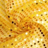 Ткань для рукоделия, сетка с пайетками, цвет жёлтый, лоскут 47.5&times;50 см