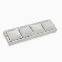 Подставка для часов, браслетов QF, флок, 4 места, 35&times;10&times;3 см, серая